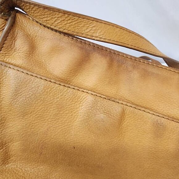 Lucky Brand Small Crossbody Brown Leather Handbag Aged Distressed - Picture 9 of 10
